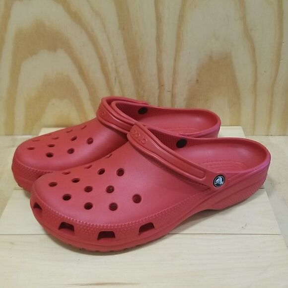 Crocs Clogs Men Sz 13Classic Red Slip On Sandals Shoes - Picture 2 of 8
